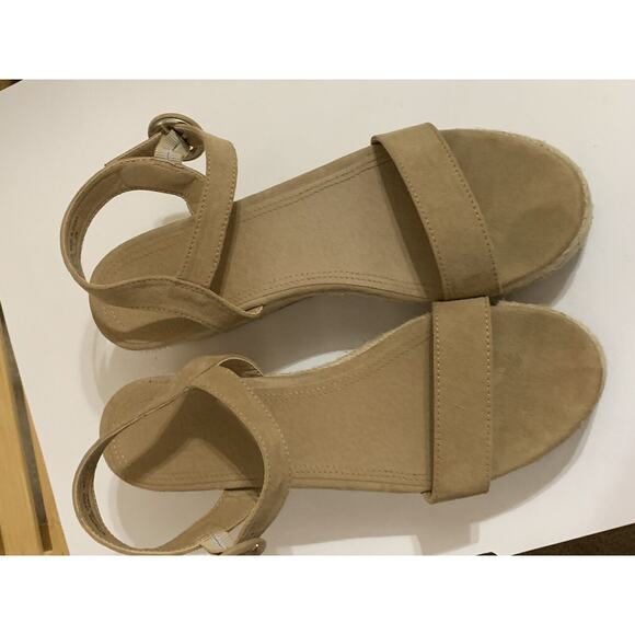 Loft outlet Suede Jute Edge Platform Wedge Heel Sandals Walnut Size 10 ladies - Picture 2 of 5